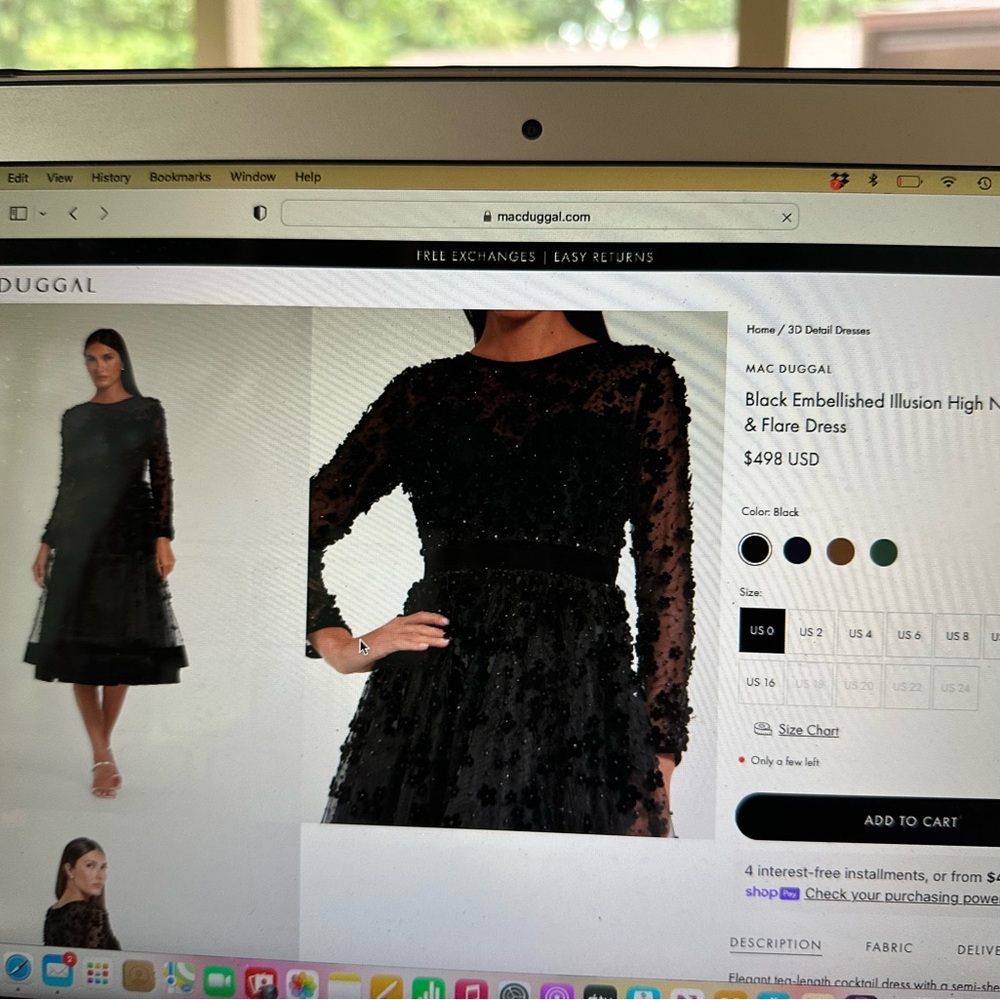 Mac Duggal Black Ruffled Fit and Flare Dress
